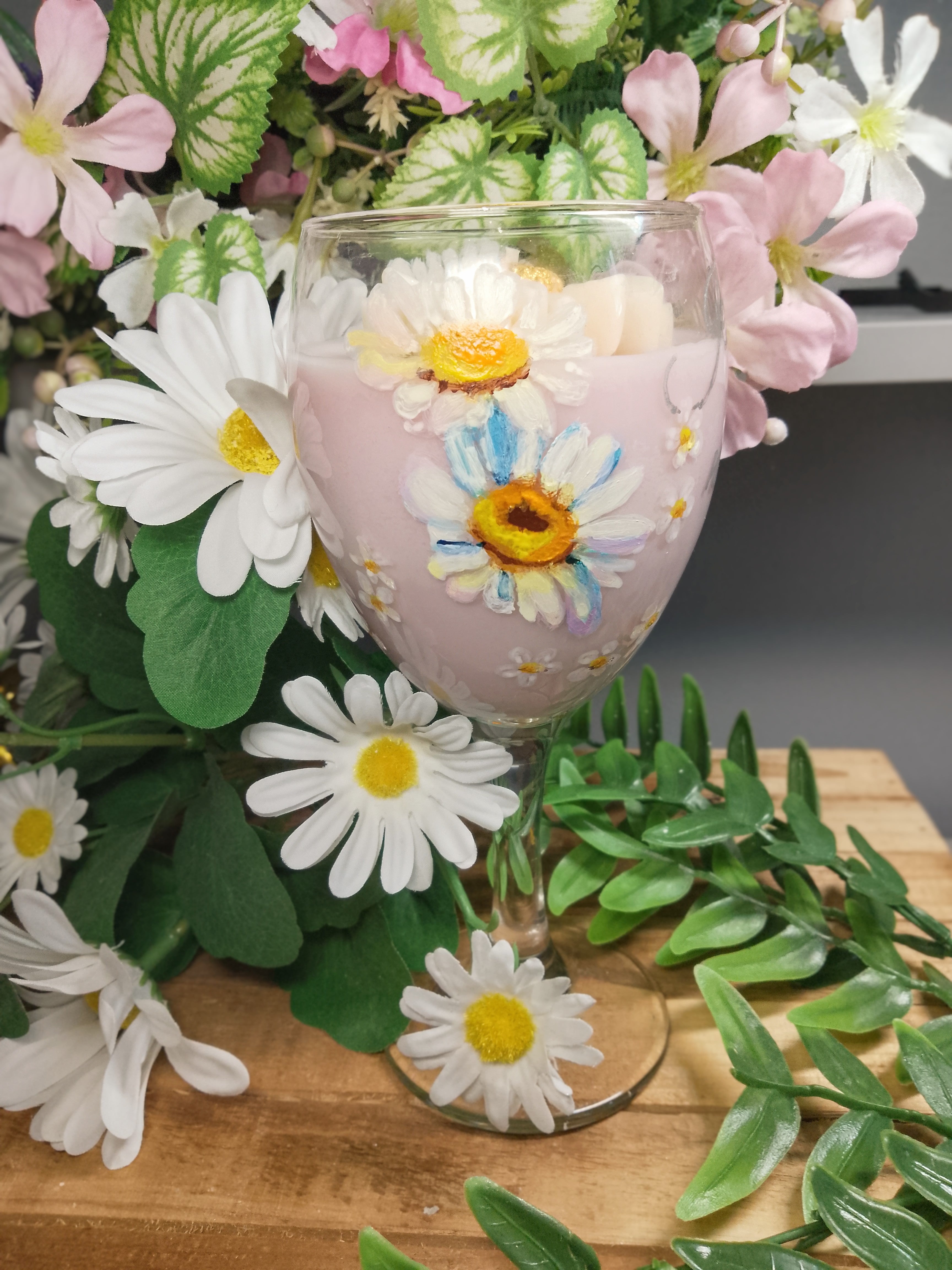 Świeca sojowa zalewana w kieliszku – Róża Herbaciana 🌹