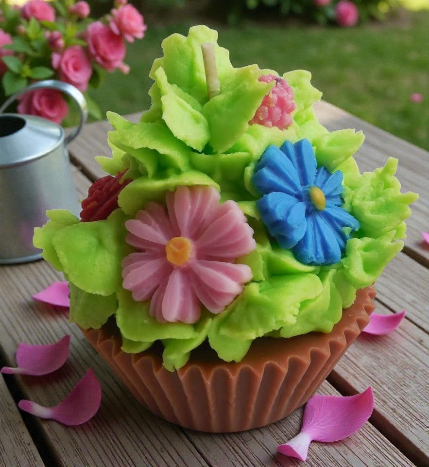 Świeca sojowa w kształcie kwiatków w doniczce 🌸